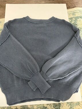 Women's Ribbed Crewneck Sweater - Blue